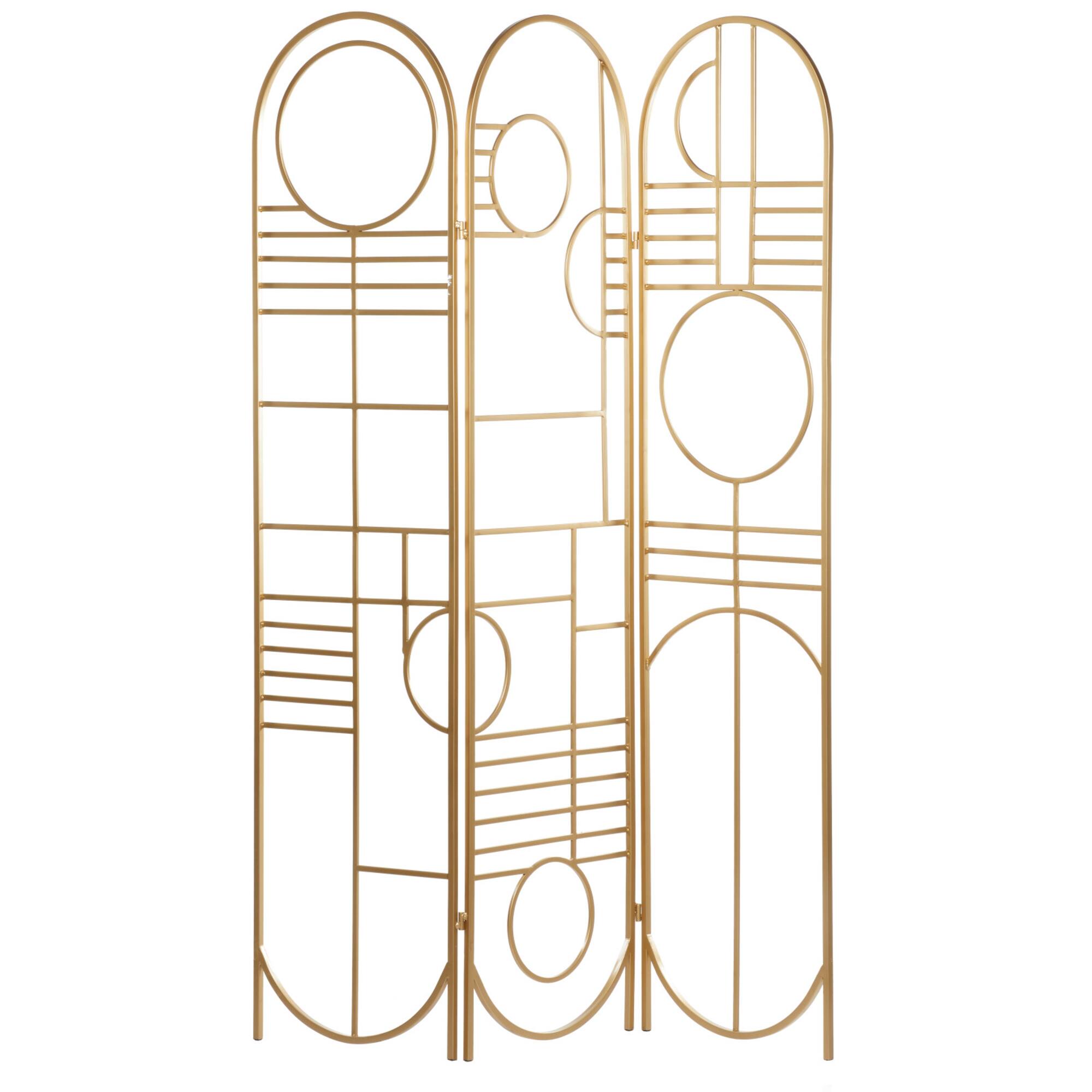 Gold Metal Modern Room Divider Screen 69" x 50" x 1"